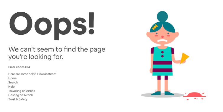 Airbnb 404 page