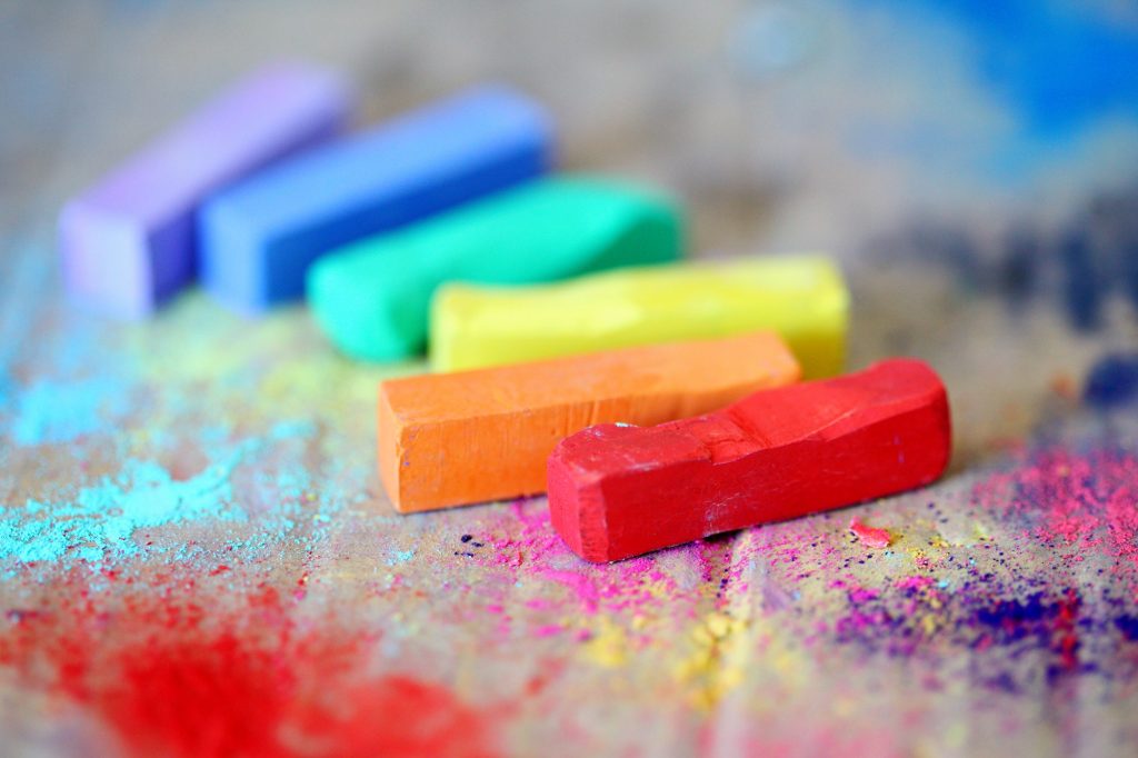 different coloured chalks