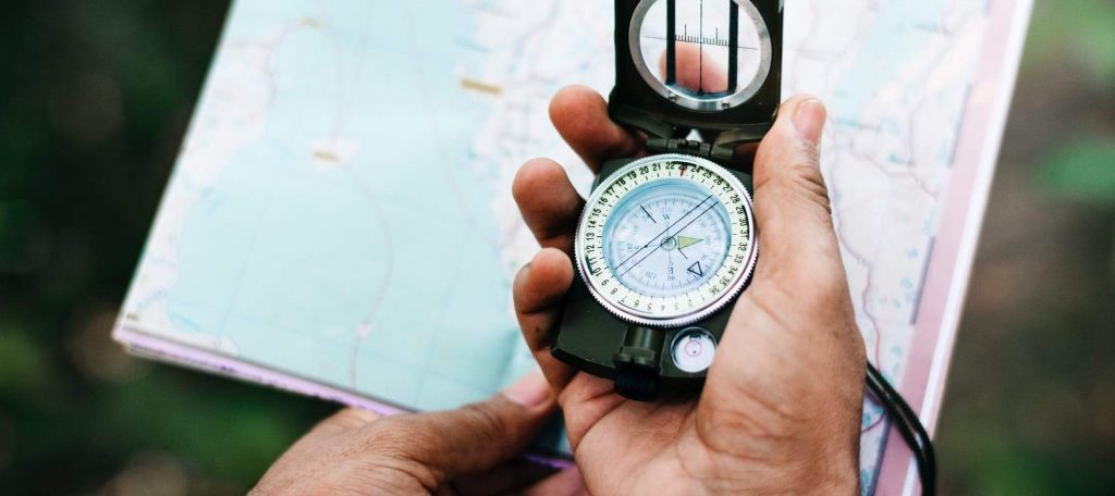 compass with map