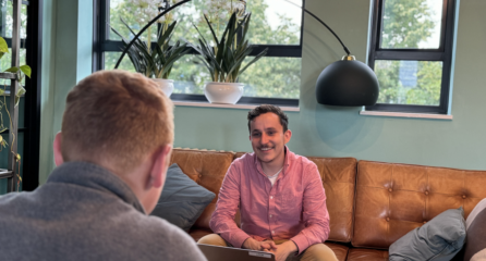 Lukas and Daniel sat having a conversation