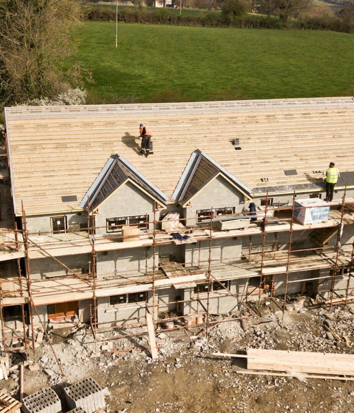 New home building construction