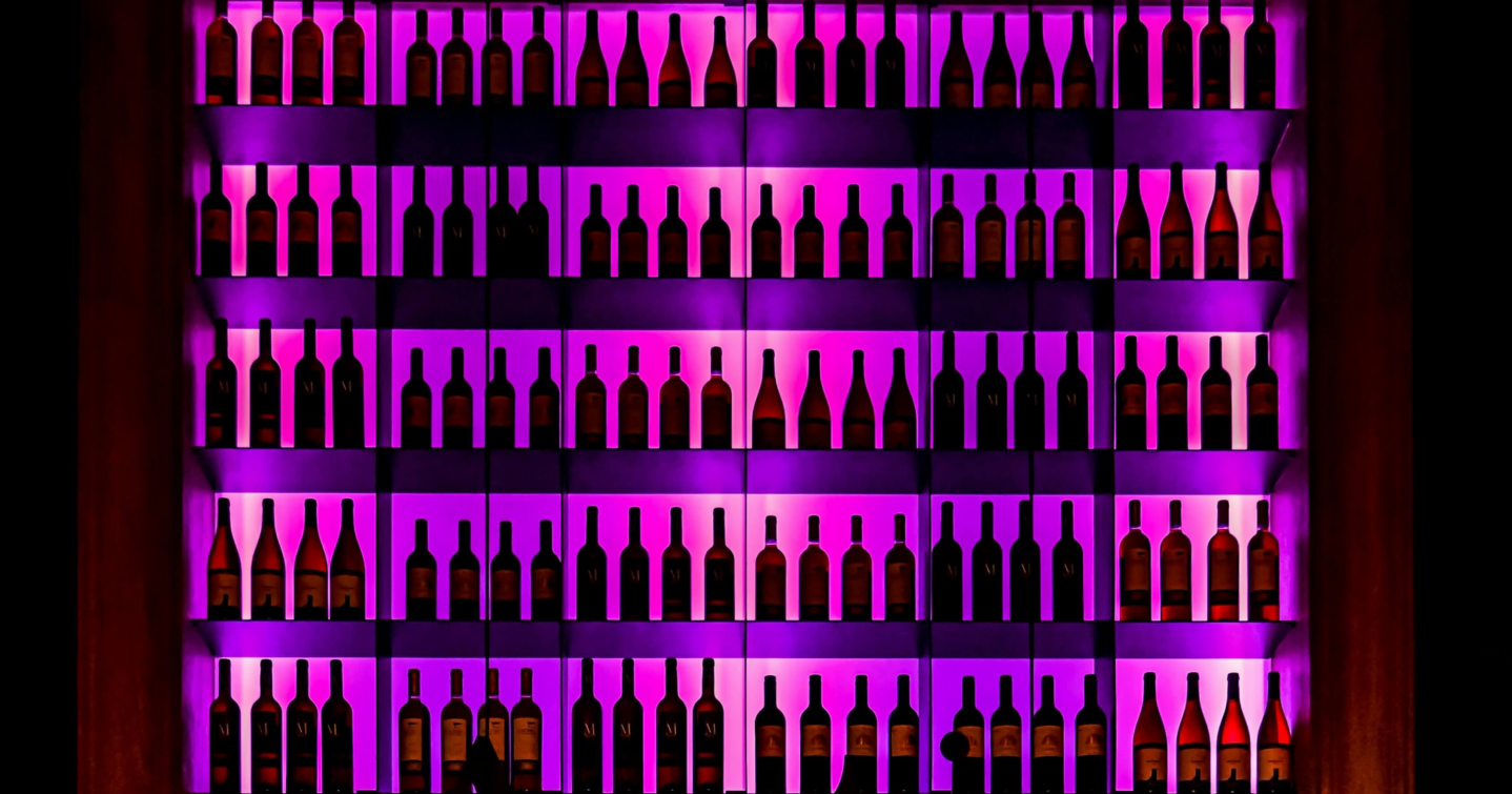 Bottles of alcohol on a shelf