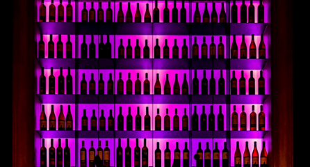 Bottles of alcohol on a shelf